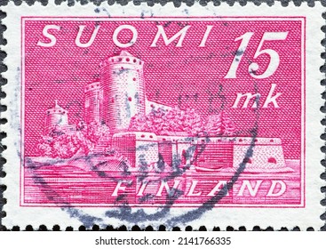 Finland - circa 1945: a postage stamp from Finland , showing Stronghold Olavinlinna Castle 
