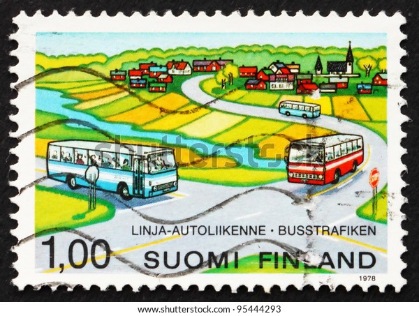 FINLAND - CIRCA 1978: a stamp printed\
in the Finland shows Rural Bus Service, circa\
1978