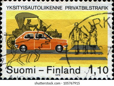 FINLAND - CIRCA 1979: A Stamp Printed In Finland Shows Pedestrian Crossing, Circa 1979