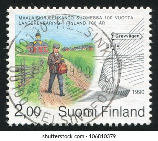 FINLAND - CIRCA 1990: Stamp Printed By Finland, Shows Rural Postal Service And Address Reform, Northern Finland, Circa 1990