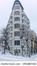 Finland, City Street In Snow