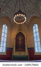 Finland, Joensuu - July 23, 2022. Lutheran Church In Finnish Joensuu Town: Interior.