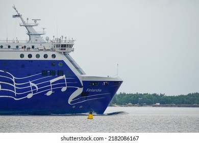 Finnish Ferry Eckerö Line At Sea.  Estonia, July 2022.