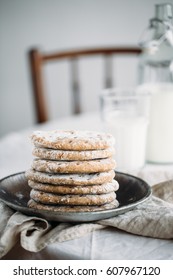 Finnish Rye Flat Bread On Rustic Background. Traditional Lapland Food