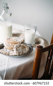 Finnish Rye Flat Bread On Rustic Background. Traditional Lapland Food