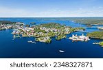 Finnish town Savonlinna surrounded by beautiful lakes as one of the most beautiful cities in Finland