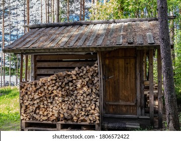 Finnish Wooden Sauna Log Cabin Rural Finland.