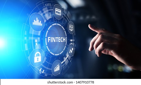 Fintech Financial Technology Cryptocurrency Investment And Digital Money. Business Concept On Virtual Screen.