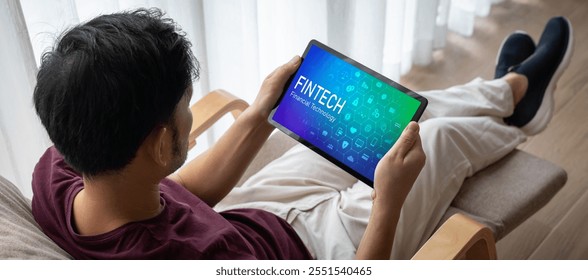 Fintech financial technology software for modish business to analyze marketing strategy