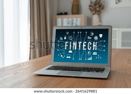 Fintech financial technology software for modish business to analyze marketing strategy