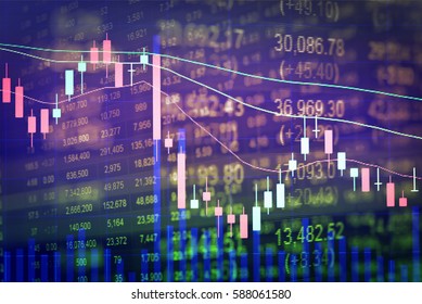 Fintech Investment Financial Internet Technology Concept. Currencies trading via digital info with stock market graph background. Blockchain, Financial Internet Technology as a new trend marketing.