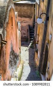 Fiordo Di Furore Beach. Furore Fjord, Amalfi Coast, Positano, Naples, Italy. - Details Of The Old Fishermen Village Houses.