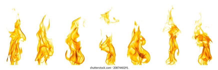 fire abstract red orange and yellow heat energy Burning fuel at night. Very hot. Isolated on white background.