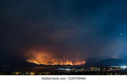 Fire Across Okanagan Lake West Kelowna