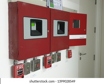 Fire alarm control panel for fire suppression system - Shutterstock ID 1399028549