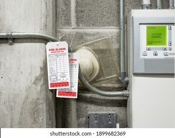 Fire Alarm Inspection Tags With Fire Alarm Panel. The Labels Are Used By Fire Protection Technicians During  Testing For All Equipment Associated With The Fire And Sprinkler Alarm System. 