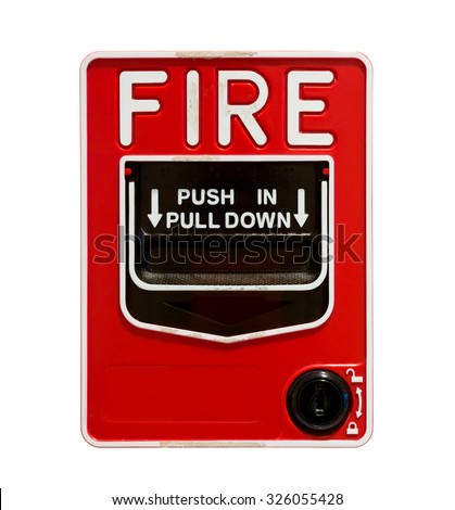 Fire alarm pull station on white background, isolated