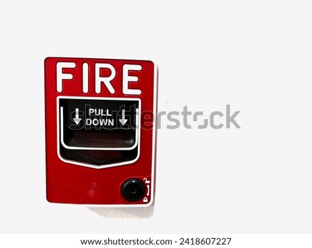 fire alarm red color isolate