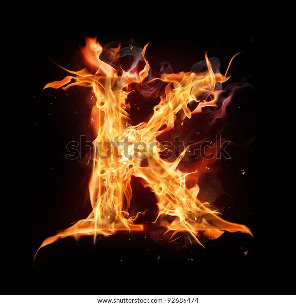 Fire Alphabet Letter K Stock Photo Edit Now