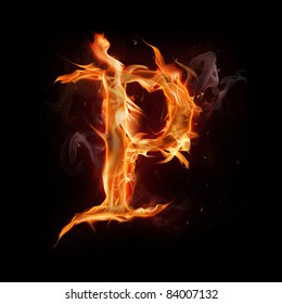 Fire Alphabet Letter 