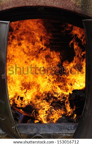 Fire Ashes Fireplace Chinese Custom Stock Photo Edit Now