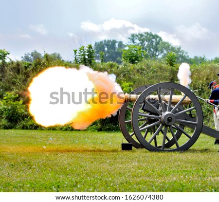 A fire blast from a vintage cannon 