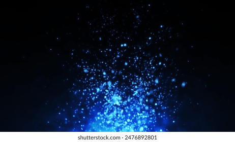 Fire blue embers particles over black background. fire blue embers background. Abstract dark glitter fire blue particles lights. bonfire in motion blur. Abstract light flares. - Powered by Shutterstock