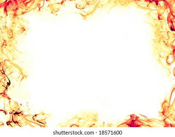 Fire Border On White Background