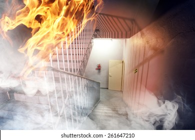 Fire in the building - emergency exit