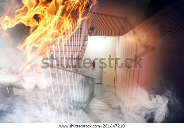 Fire in the building -\
emergency exit