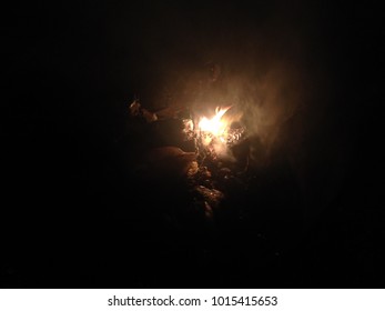 fire burning in the dark