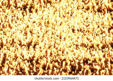 Fire, burning flame. Background image. Bright tongues of flame blazing all over the surface.                               
