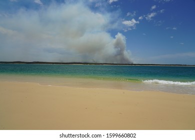 Fire Burning Of Fraser Island On November 25, 2019