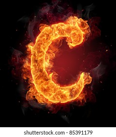 Fire Burning Letter C Stock Photo 85391179 | Shutterstock