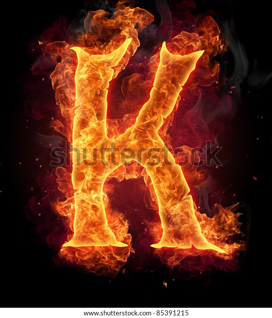 Fire Burning Letter K Stock Photo Edit Now