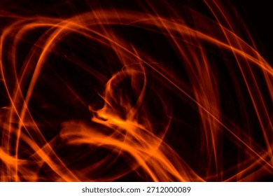 Fire burning within abstract patterns 