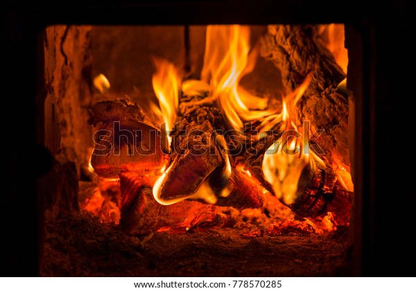 Fire Coals Brick Fireplace Furnace Stock Photo Edit Now 778570285