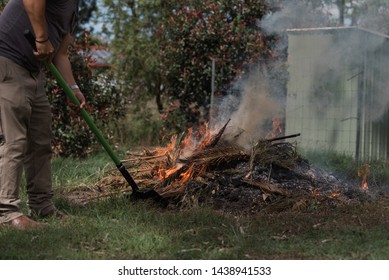 Fire Controlled Burn Off Of Garden Waste