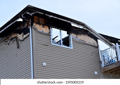 Fire Damage To Apartment Building.