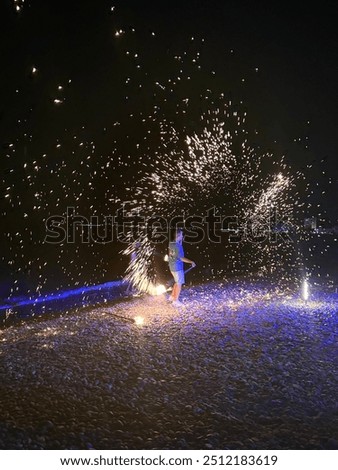Fire and dancing on the beach