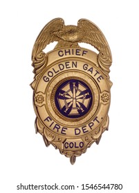 Fire Department Chief Medal On White Background