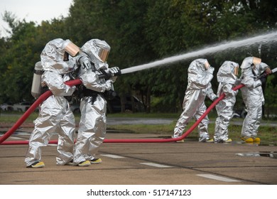 Fire Departments Emergency Response Teams Suited Stock Photo 517147123 ...