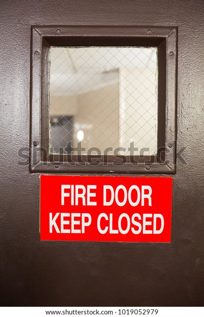 Fire Door Keep Closed Sign Exit Stock Photo Edit Now 1019052979