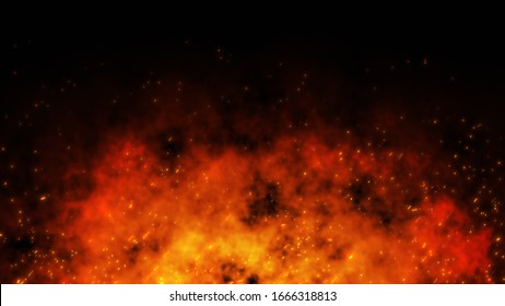 Fire Ember Particles Over Black Background Stock Photo 1666318813 ...