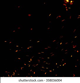 Fire Embers On A Black Background