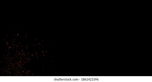 Fire Embers Stock Image In Black Background