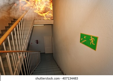 Fire! - Emergency exit in building