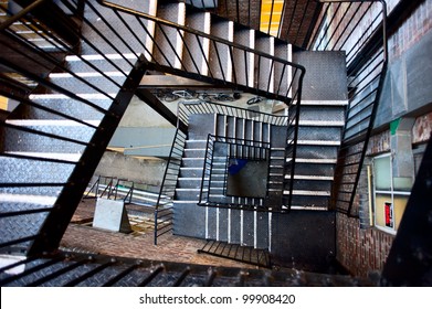 Fire Escape Behind A Tall Building