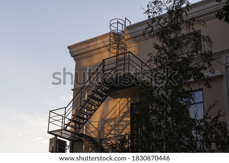 Similar – Image, Stock Photo Fire exit staircase.