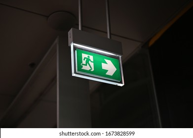 Fire Escape Route Sign Or Fire Exit.